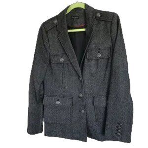 NWOT Willi Smith Women's Wool Blend Coat in Black Tweed Sz 12 Never Worn Pockets